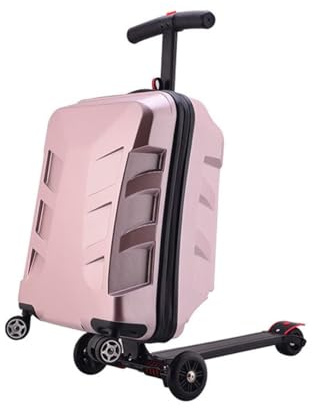 Smart Riding Gepäck Koffer, 53.3 cm Trolley Koffer mit Roller für Erwachsene und Jugendliche, 120 kg Tragkraft, TSA-Schloss, 120°-Lenkung