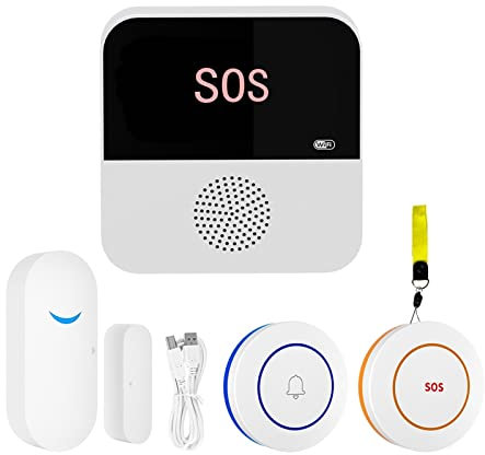 Système de sécurité Domestique, Alarmes de sécurité Tuya for Kit Domestique système d'alarme Domestique capteur de Porte Sonnette sans Fil/Alarme Domestique contrôle d'application GSM(Set Black A)