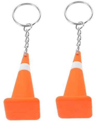 SHERCHPRY 2 Stück Teiliges Mini Verkehrscone Schlüsselanhänger Niedliche Pylonen für Jungen Schlüsselanhänger oder Dekoration für Autos Zuhause