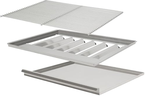 WELL GRILL Ersatzteile für Gasbräter 64x52cm Gastro Gasgrill, Edelstahl Grillrost Set mit Flammenblech und Fettwanne für BBQ-Toro Gastrobräter, Tischgasgrill, 3-flammig, Gastischgrills