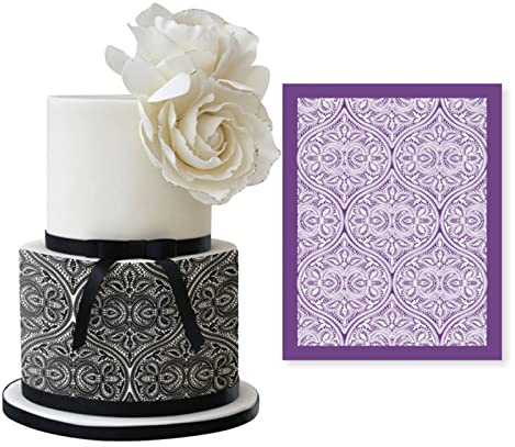 Plantilla de malla para tartas, encaje, flores, hierba, tela, decoración, herramientas de decoración