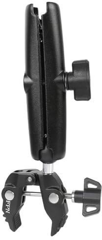 FPN Aluminium 1 Ball Handlebar Mount Clamp Base 5.91'' Length Double Socket Arm for Rails 0.5 to 2 in Diameter, Compatible with RAM mounts & Bike Motorcycle Phone Holder