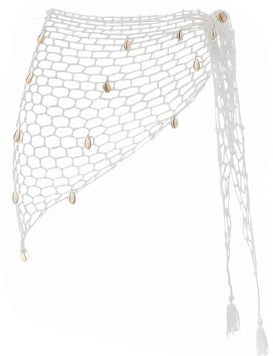 Jupe Cache Maillot Crochet, Ajouré Jupe Sarong Sexy, Cache-Maillots et Sarongs Femme, Jupe de Plage Crochet, Taille Unique, Jupe Plage Filet Transparente Courte Resille pour Carnaval, Cosplay (C)