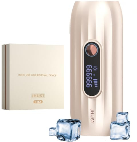 JHUST IPL Geräte Haarentfernung mit Kühlfunktion, 999.999 Lichtimpulse, IPL Gerät zur Haarpflege für Damen & Herren, 5 Energiestufen für Gesicht, Bikini & Körper