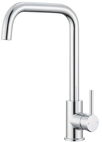 CECIPA Wasserhahn Küche Hochdruck Chrom, 360°Drehbar, Spültischarmatur | Mischbatterie Küche für Warm und Kalt, Einhebel Küchenarmaturen mit G3/8 Anschluss