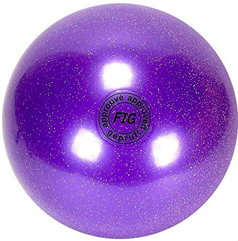 AllPlay Rhythmischer Gymnastikball für Senioren, Wettkampf, 19 cm, 420 g, olympische Spezifikation für Tanz und Performance, Glitzer-Violett