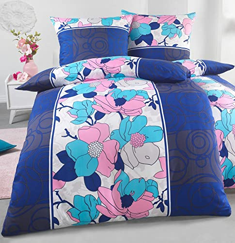 DreamHome 4 teilige Bettwäsche Mikrofaser AllSeason Bettbezug für Bettdecke, Steppdecken 135x200 und Kissen 80x80 Große Auswahl an Farben, Kissenbezug, Design - Motiv:Design 15