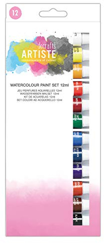 Artiste Watercolour Paint Set, Pack of 12, Multicoloured, 12ml, Ideal Art Supplies for Art Set, Adults and Kids, The Perfect Paint Set for Home, Combine with Paint Brush Set and Palette