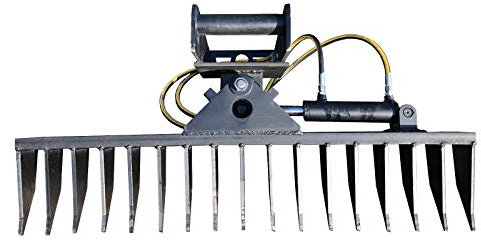 Roderechen Aufnahme MS01 Hydraulisch schwenkbar Wurzelreche Minibagger Rechen Breite 100cm