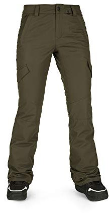 Volcom Bridger Isolierte Snowboard- und Skihose für Damen, Black Military, Large