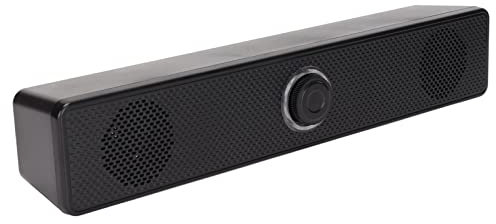 Bewinner Enceinte PC, Barre de Son Stéréo, Jack 3,5 mm Haut Parleur Soundbar, Alimentation USB Enceinte Filaire Multimédia Stéréo pour PC, Tablettes, Bureau, Téléphone Portable