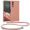 kwmobile Necklace Case kompatibel mit Vivo Y72 5G / Y52 5G Hülle - Cover mit Kordel zum Umhängen - Silikon Schutzhülle Perlmutt