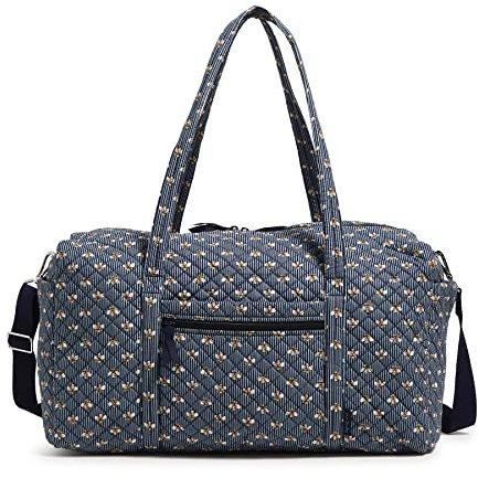 Vera Bradley Damen Große Reisetasche, Bees Navy-Recycelte Baumwolle