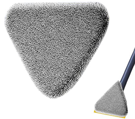 Wischmopp Teleskop Wischmob 360° Grad Drehbarer Mop Dreieck Verstellbarer Dreiecks Reinigungsmopp, Drehbarer Verstellbarer Reinigungsmopp, Reinigungswerkzeug mit Griff (Tücher x2)