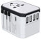 Universal Travel Adapter Travel Plug with 4 Smart USB Ports + 3.0A Type-C + Universal AC Socket, Worldwide Travel Adapter with Type G/A/I/C for UK EU USA AU 180+ Countries