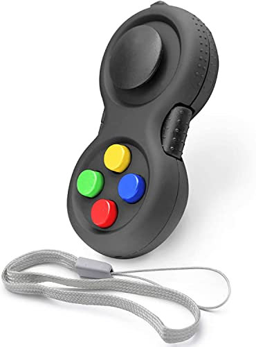 HAOSHICS Fidget Pad - Controlador portátil para la ansiedad, clásico, Retro, Juguete de Mano, con 8 Funciones de ansiedad, Controlador de Juego para Adolescentes, Alivia el estrés y la ansiedad