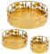 3 Teiliges Ramadan Tablett, Goldene Eid Mubarak Teller Metall Ramadan Serviertabletts Set Ramadan Lebensmittelaufbewahrungsbehälter Körbe Halter Eid Mubarak Dekorationen für Zuhause, Party