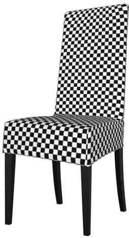 AvImYa Stretch-Stuhlhussen, schwarz-weiß kariert, für Esszimmerstuhl, Stuhl-Sitzbezüge für Zuhause, Restaurant, Party, Esszimmer