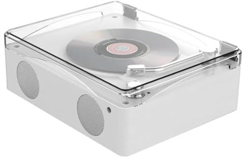 AMIUHOUN Lettore CD retrò, Bluetooth 5.0, ricaricabile, altoparlante integrato, lettore musicale HiFi, riproduzione perdite, a infrarossi, facile installazione, B