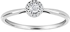 JC Trauringe Damenring Solitär-Ring 585 Weißgold Verlobungsring mit Diamanten Vorsteckring 110 017BR6 (58 (Ø 18,5 mm), 0.105)