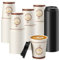 TOROTON Vasos de café de papel, paquete de 100 vasos compostables de papel para bebidas calientes y frías – Tazas de café y té para llevar desechables Kraft reciclables de 8 oz (con tapas)