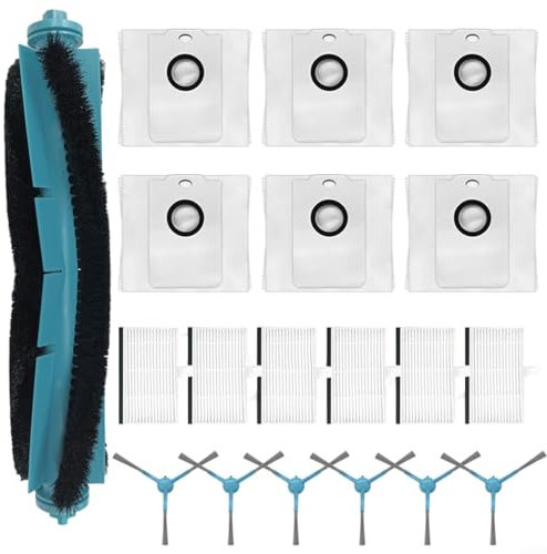 Emiif Kit de repuesto para aspiradora Cecotec para Conga 9590 9990 AI para aspiradora doméstica Ultra Power, 1 cepillo principal + 6 filtros + 6 cepillos laterales + 6 bolsas de polvo