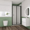 Shower Enclosure Bi Fold Matt Black Frame Shower Door 700mm