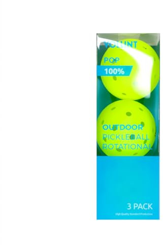Vollint Outdoor Pickleball Balls - Durable One-Piece Design, 40 Holes, Micro Texture for Spin, Consistent Flight & Bounce - Pack of 3-74mm, 26g - Yellow