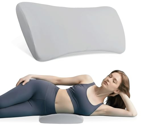 Ecofocet Orthopädisches Lendenkissen aus Memory-Schaum, Ergonomische Rücken- & Lordosenstütze, Rückenstützkissen für Bett & Sofa, Rückenkissen zum Schlafen, Abnehmbarer Waschbarer Bezug (Grau)