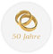 48 Stück 50 Jahre Goldene Hochzeit Aufkleber - 4cm Golden Rings Sticker Etiketten für 50 Jahre Hochzeitstag Gastgeschenke,Geschenk für Ehepaare zu 50. Ehejubiläum - UNI 031