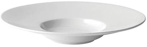 Utopia Z06003-000000-B01006 Anton Black Mira Wide Rim Pasta Plate 11inch / 28cm - Case of 6 - White Fine China Pasta Plate