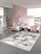 Tapis Enfants Tapis de Jeu Tapis bébé Fille avec Licorne Arc en Ciel Rose crème Größe 80 cm Rund