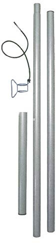 EDUPLAY 160011 Stahl-Mast-Set für Sonnensegel, 2-teilig, zerlegbar, Höhe 2,5 m, Ø 5 cm, Wandstärke 15 mm, silberfarben, Stück:2 Masten