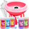 The Candery Zuckerwatte-Maschine und Zahnseide-Bündel, hell, farbenfroher Stil, zuckerfreie Süßigkeiten, Zuckerwatte, für Geburtstagspartys, enthält 5 Zuckeraromen, 340 ml Gläser und 50 Papierkegel
