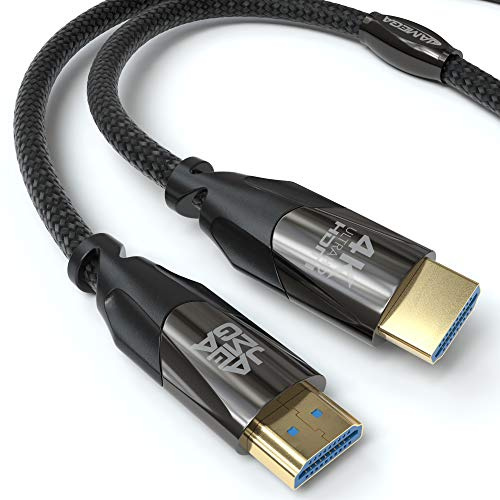 JAMEGA - 3m HDMI Kabel 2.0 - High Speed mit Ethernet - Ultra HD 4K 60Hz 4:4:4 HDR HDCP ARC CEC 3D 1080p Full HD Dolby Vision 18GBit s - Nylon Kabel 3 Fach geschirmt - Black Series