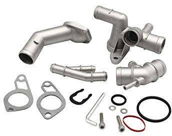 TAKPART Cast Aluminum Coolant Flange Upgrade Kit Compatible for VW MK4 Golf Jetta GLI GTI TT 337 1.8T