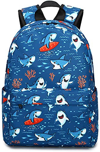 CAMTOP Vorschulrucksack für Kinder Jungen Mädchen Kleinkind Rucksack Kindergarten Schule Büchertaschen für Alter 3–8 Jahre, Niedlicher Hai-marineblau, Medium, Light
