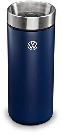 Volkswagen 5H0069604 Thermobecher New Trinkflasche Edelstahl Lasergravur, blau