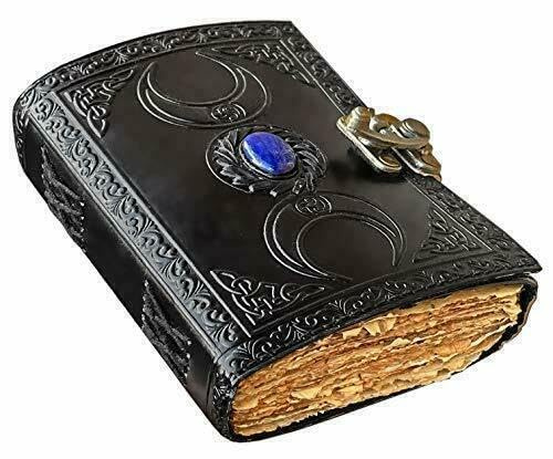Leder-Tagebuch, Drittes Auge, Schwarz, Vintage-Stil, geprägt, keltischer Riemen, Notizblock, unliniert, Skizzenbuch & Schreibbuch, Notizbuch, Buch des Schattens, Geschenkbuch, 17.8 x 12.7 cm