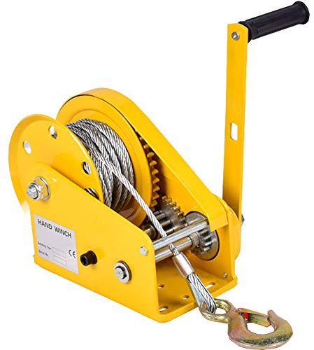 LXYYSG Treuil Manuel Bateau, Portable Accueil Treuil de Halage Autofreiné avec Cable et Crochet, Multifonction Palan Treuil à Manivelle à Cliquet