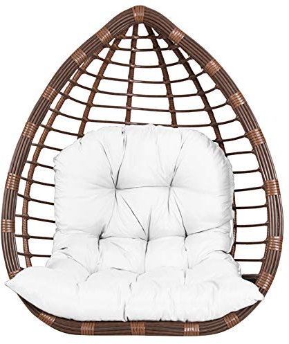 DAIHAN Schaukelkissen|Hängesessel Kissen| Auflage Für Polyrattan/Rattan Hängeschaukel|Ei Hängesessel|Rückenkissen|Hängestuhl Sitzauflage Kissen Polster,Weiß,80x120cm