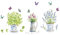 Ruluti Stickers muraux Bricolage décor à la Maison décor en Pot de Fleur Pot de Cuisine vitrine décalcomanie étanche (Style aléatoire)