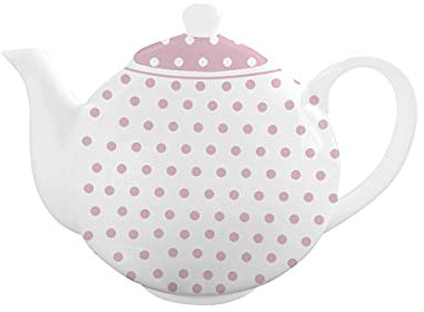 Porzellan Teekanne Polka Dot pastellrosa 1 Liter Isabelle Rose