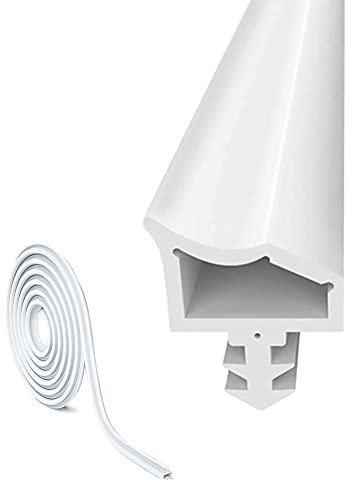 Guarnizione per Porta Contro Correnti D'aria 10M, EUBSWA Qualità Gomma Guarnizione Porta per Stanza, Larghezza Scanalatura 4mm Profondità 7mm Piega 12mm, Bianco