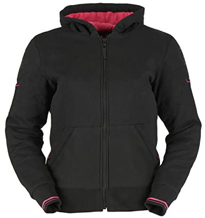 Furygan Fille Furygan Luxio Lady Evo Hoodie Sweatshirt Moto Style Casual Urbain Protection D3O R sistant, Noir-Rose, S EU