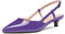 Saekcted Donna Basso Gattini Spillo Tacco Heel Chiusa a Punta Pumps Cinturino alla Caviglia Slingback Fibbia da Matrimonio Ufficio Cute Sandali Scarpe Viola Verniciata 37 EU