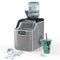 RELAX4LIFE Eiswürfelmaschine 3,2L, Ice Maker 24 Eiswürfel in 15 min, Ice Maker 18 kg pro Tag, Eismaschine mit Selbstreinigungsfunktion, inkl. Schaufel & LCD-Display & Timer, Silber