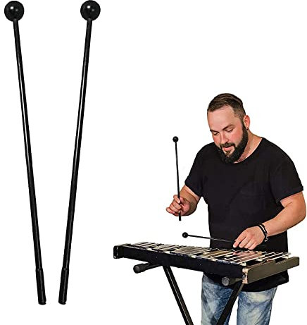 Baguette de Percussion, Baguette en Bois Maillet, 2 Pièces Baguettes de Percussion Marteau, Baguettes de Marimba, Baguette de Batterie pour Xylophone, Carillons Éoliens, Gravures sur Bois, Cloches