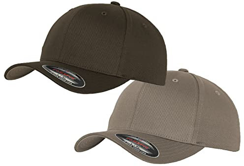 2er Flexfit Unisex Wooly Combed Cap Baseball Caps graue Unterseite S M L XL XXL Basecap Mütze, XS/S, 1x Dark Grey + 1x Grau + 1x HL-Kauf Notizblock
