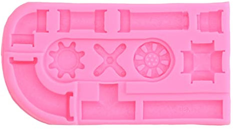 OUKENS Kuchenform, Industrie-Stil Lokomotive Metall Wasserhahn Wasserrohr Teile Silikonform DIY-Backform Für Thematische Kuchen, Schokoladendesserts